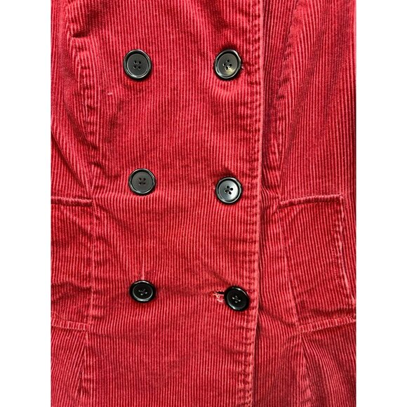Mossimo Supply Co. Womens Double Breasted Corduroy Jacket Long Sleeve Size M Red - Picture 7 of 11